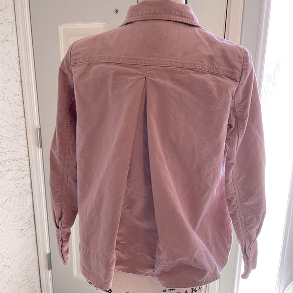 LOFT Dusty Rose Pink Petite Button Up / Down Utility Jacket Cotton & Linen XSP - Picture 15 of 16